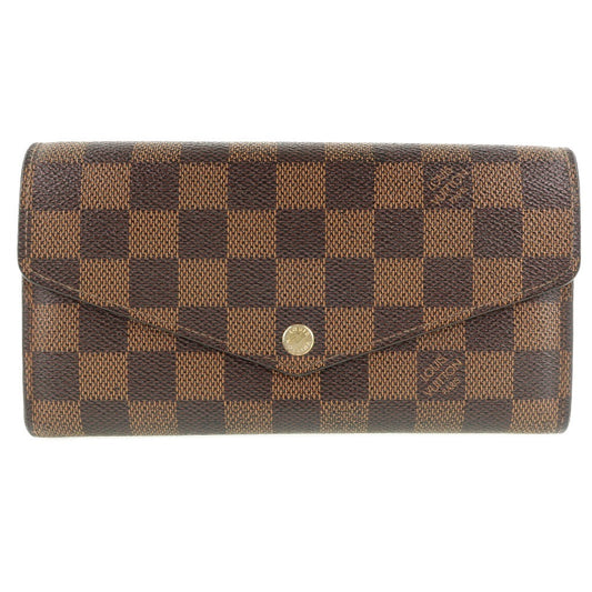Louis Vuitton Long Purse N63209 Damier Portefeuille Canvas Brown Wallet Case 2