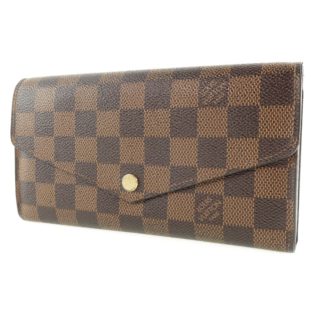 Louis Vuitton Long Purse N63209 Damier Portefeuille Canvas Brown Wallet Case 2