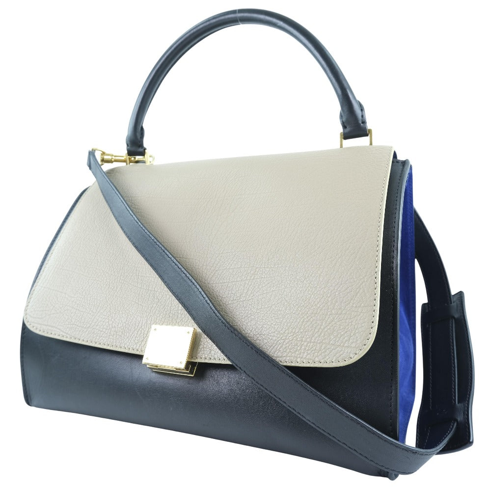 Calfskin, Blue Wayshoulder Trapeze Women Suede Black Shoulder Bag