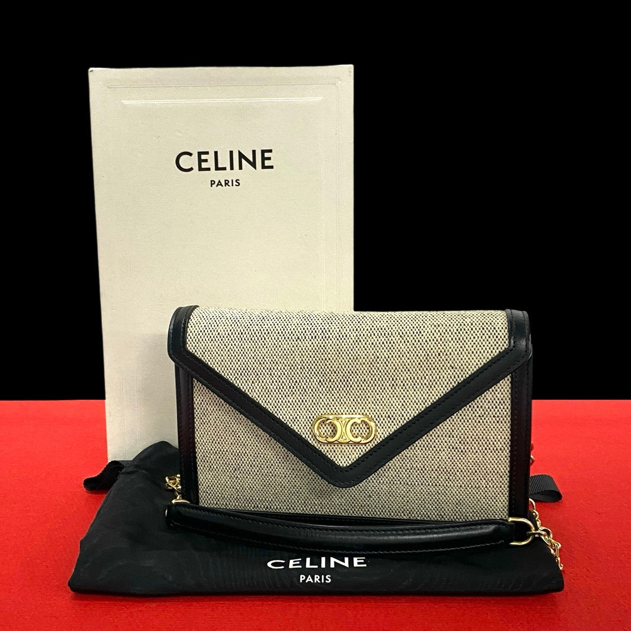 Shoulder Bag , Triomphe Chain Shoulder Women Leather Canvas