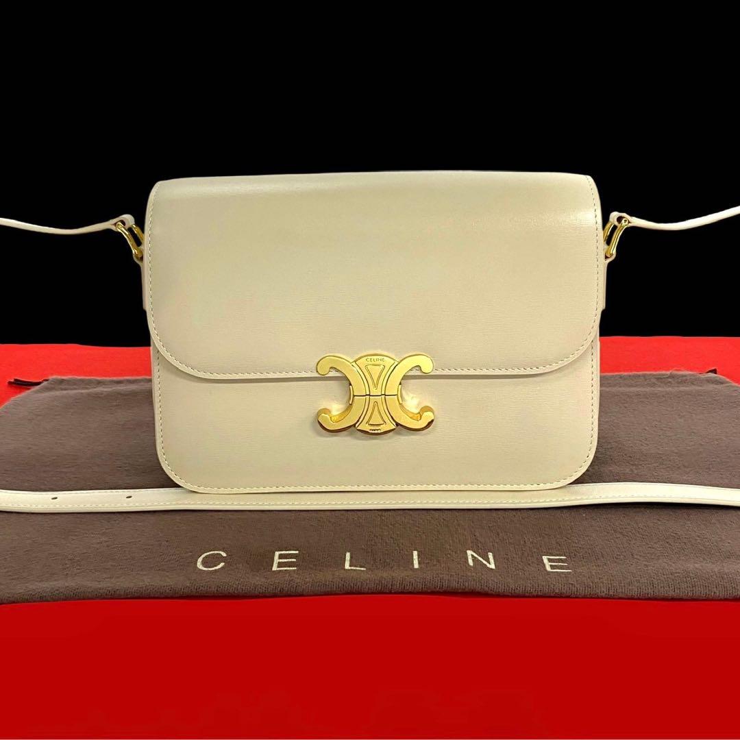 Shoulder Bag Classic Trim Off Leather White