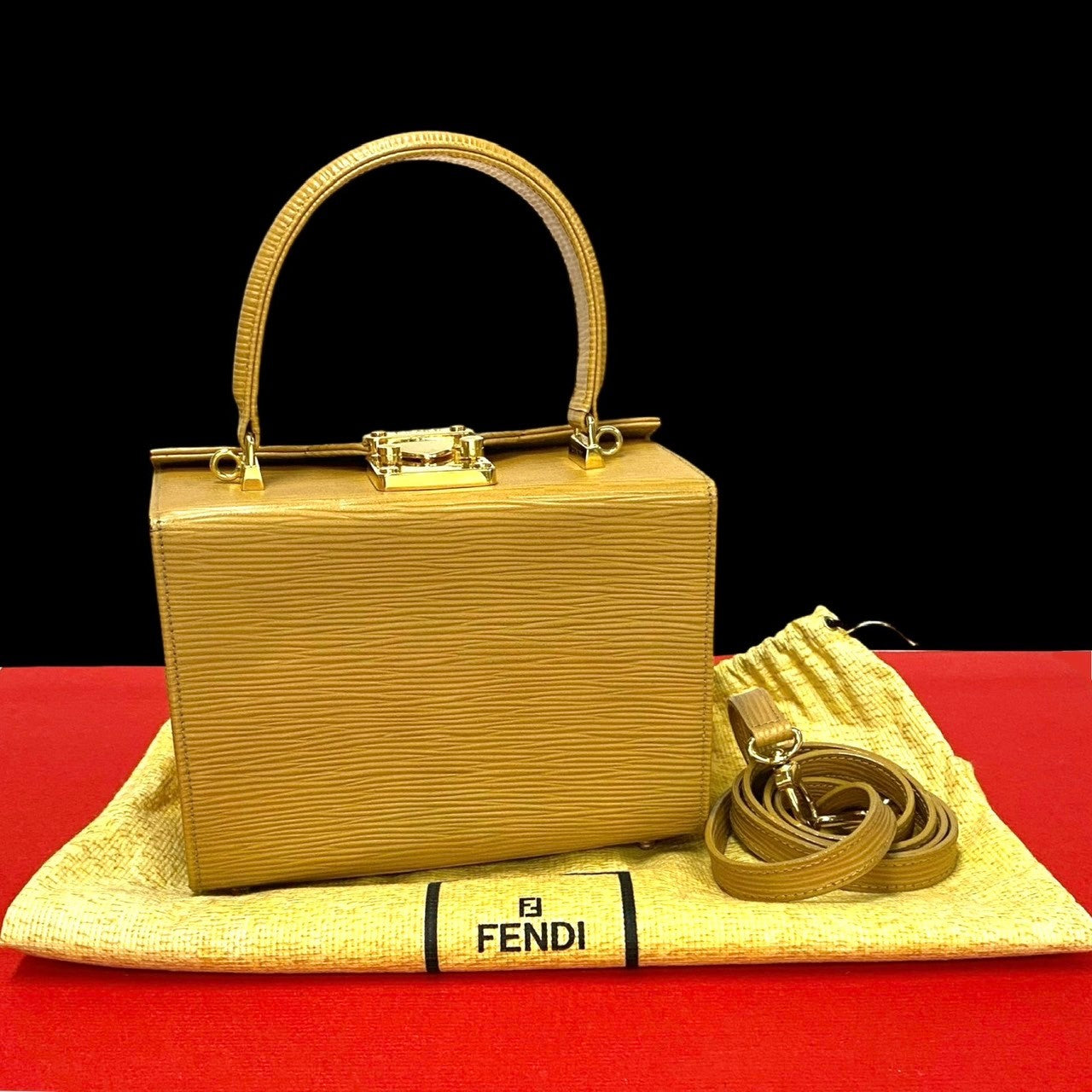 Fendi Epi 2Way Handbag Leather Travel Bag