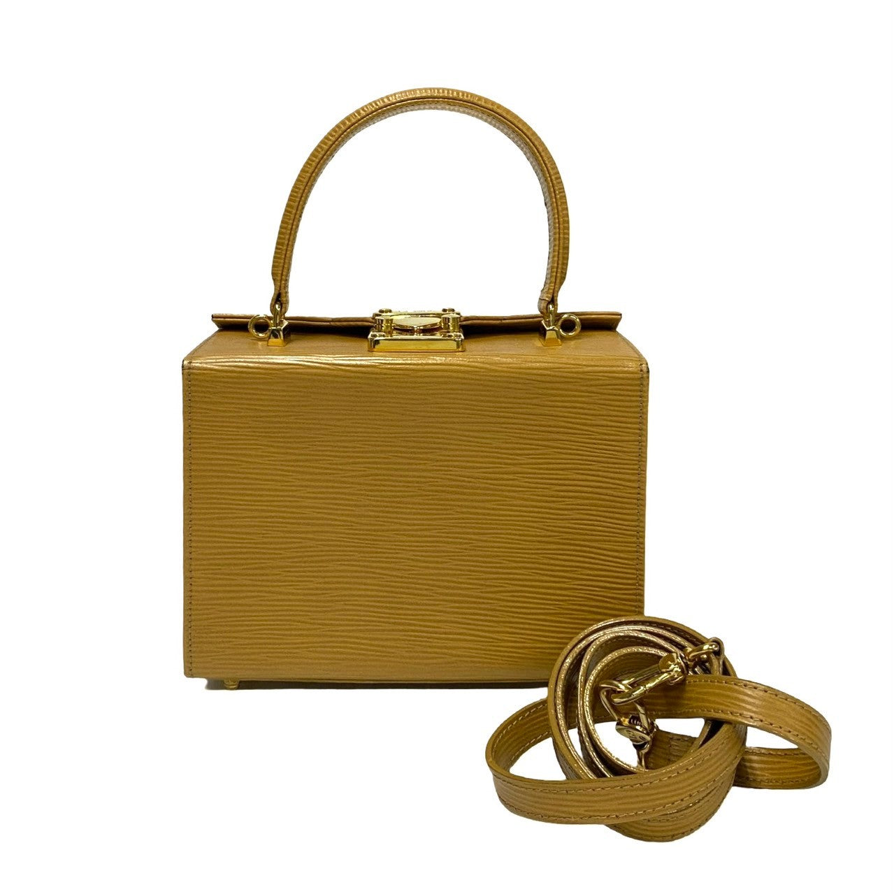 Fendi Shoulder Bag Epi Leather Beige