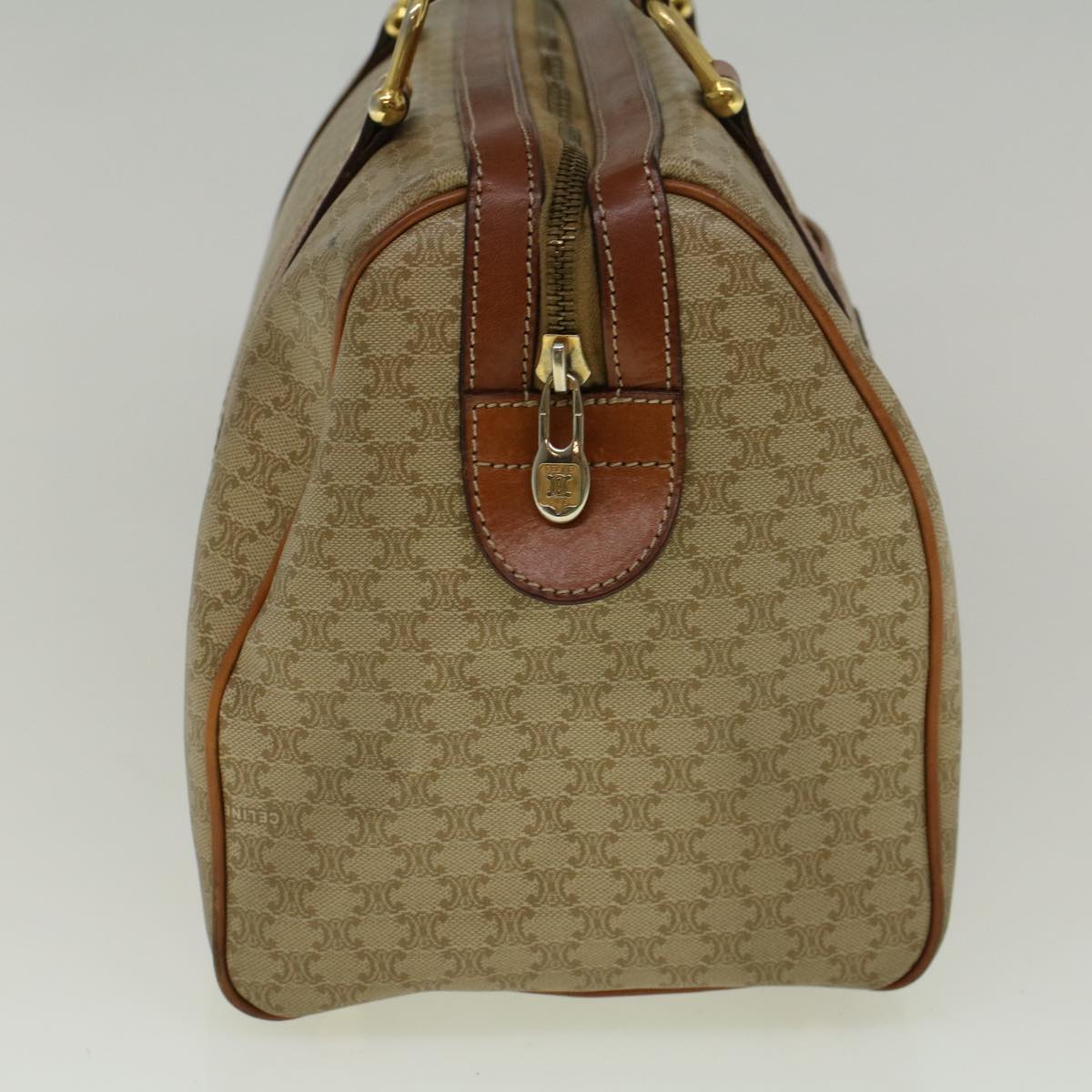 Luxury Macadam Hand Bag Pvc Leather Canvas Travel Bag Leather Beige