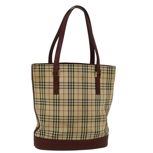Burberry Luxury Nova Check Tote Bag Auth Canvas Beige