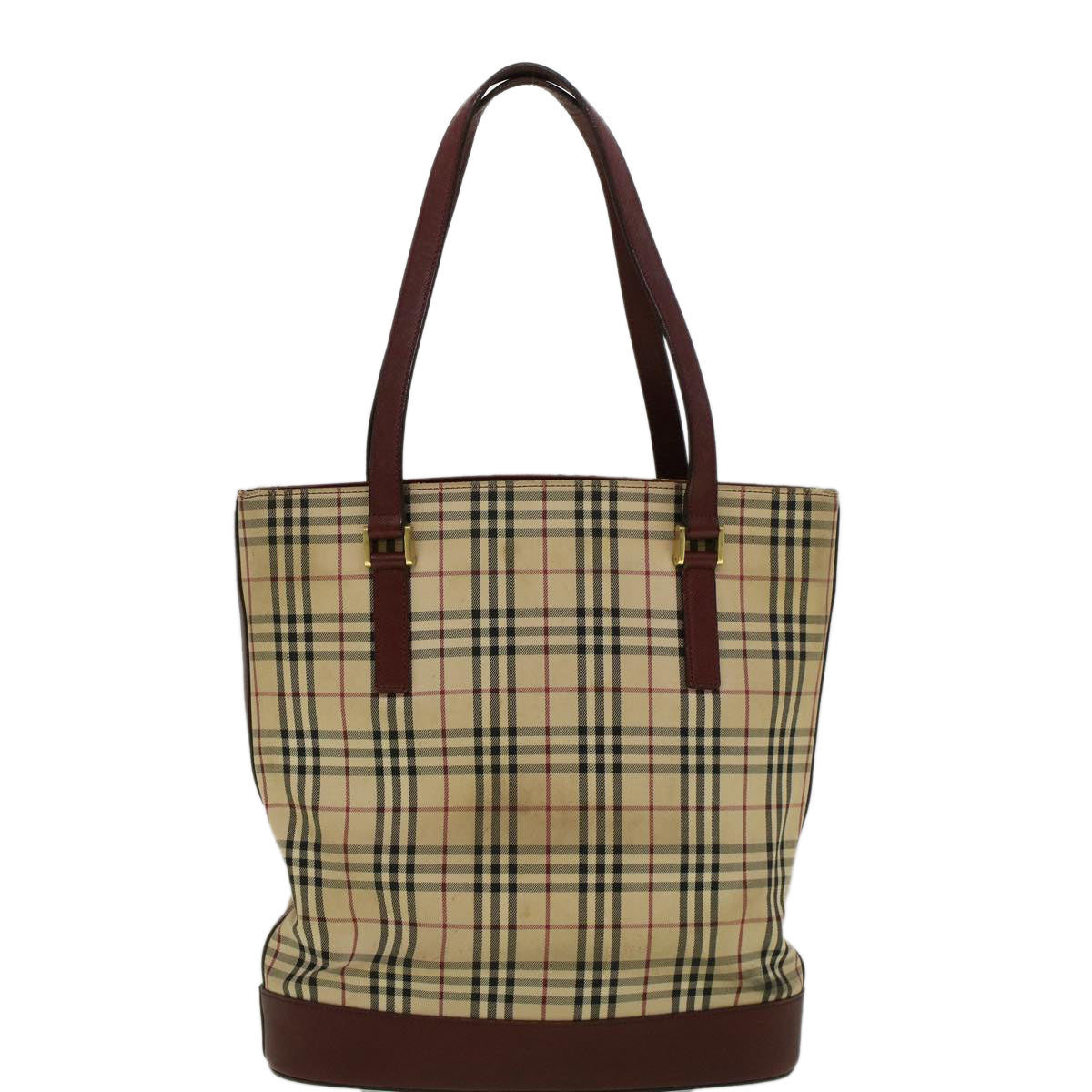 Burberry Luxury Nova Check Tote Bag Auth Canvas Beige