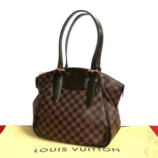 Louis Vuitton N41118 Damier Verona MM Leather Brown Handbag