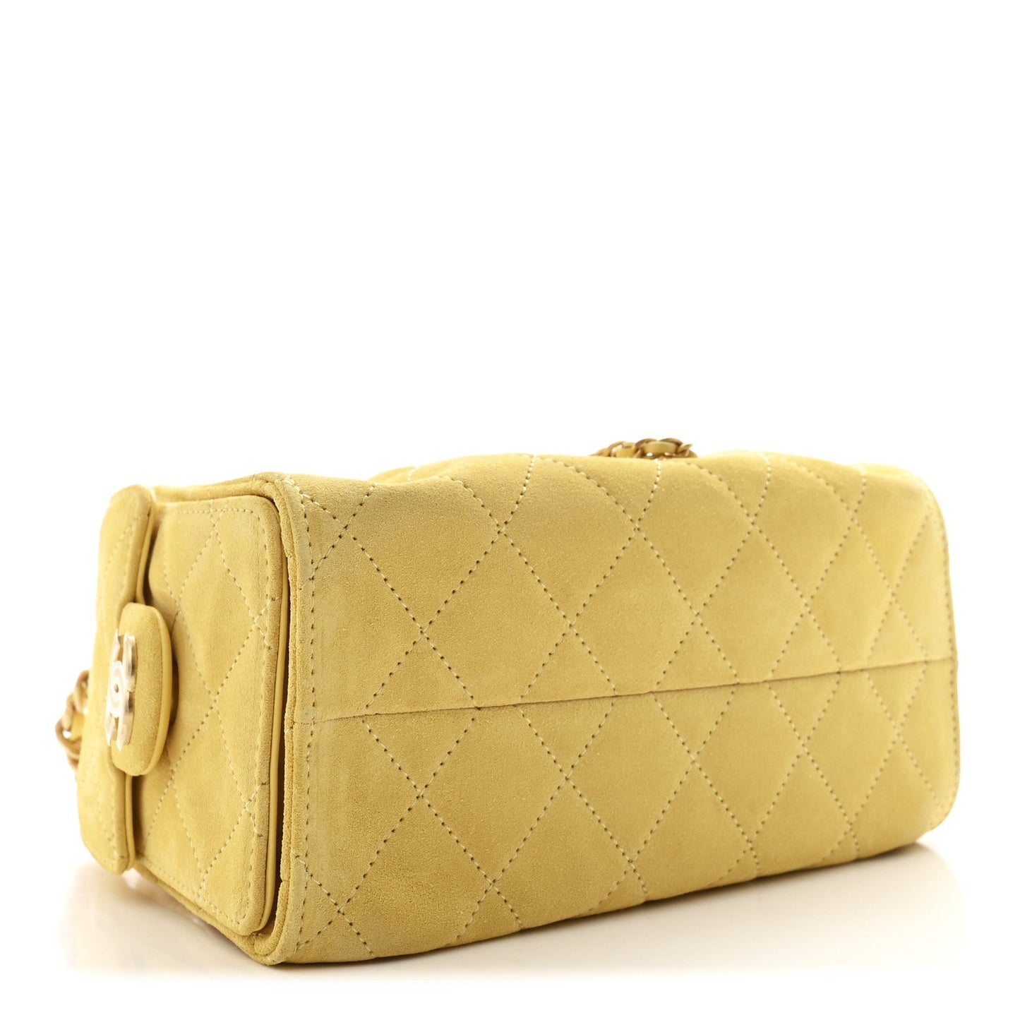 Suede Quilted Mini 25 Handbag Yellow Refined