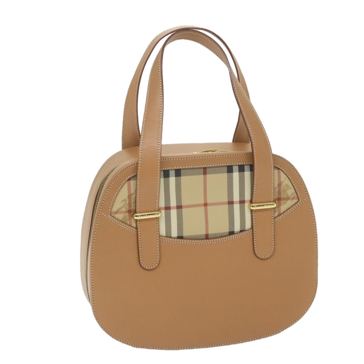 Burberry Luxury ss Hand Bag Auth Leather Beige Travel Bag