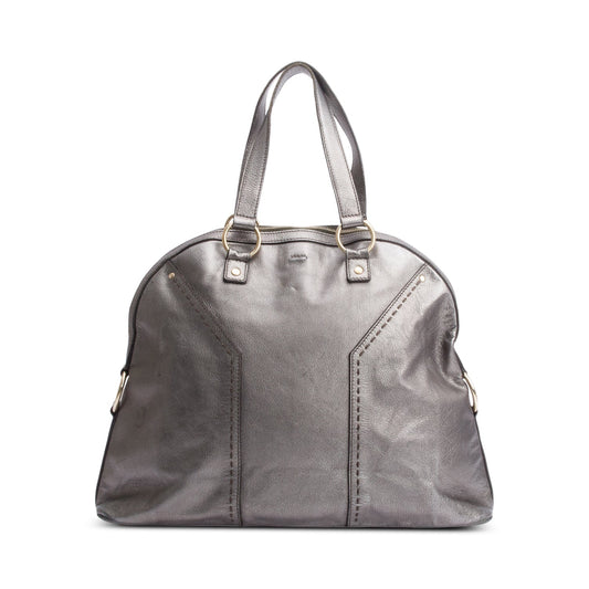 YSL Saint Laurent Grey Grained Bag Leather Large Travel Bag