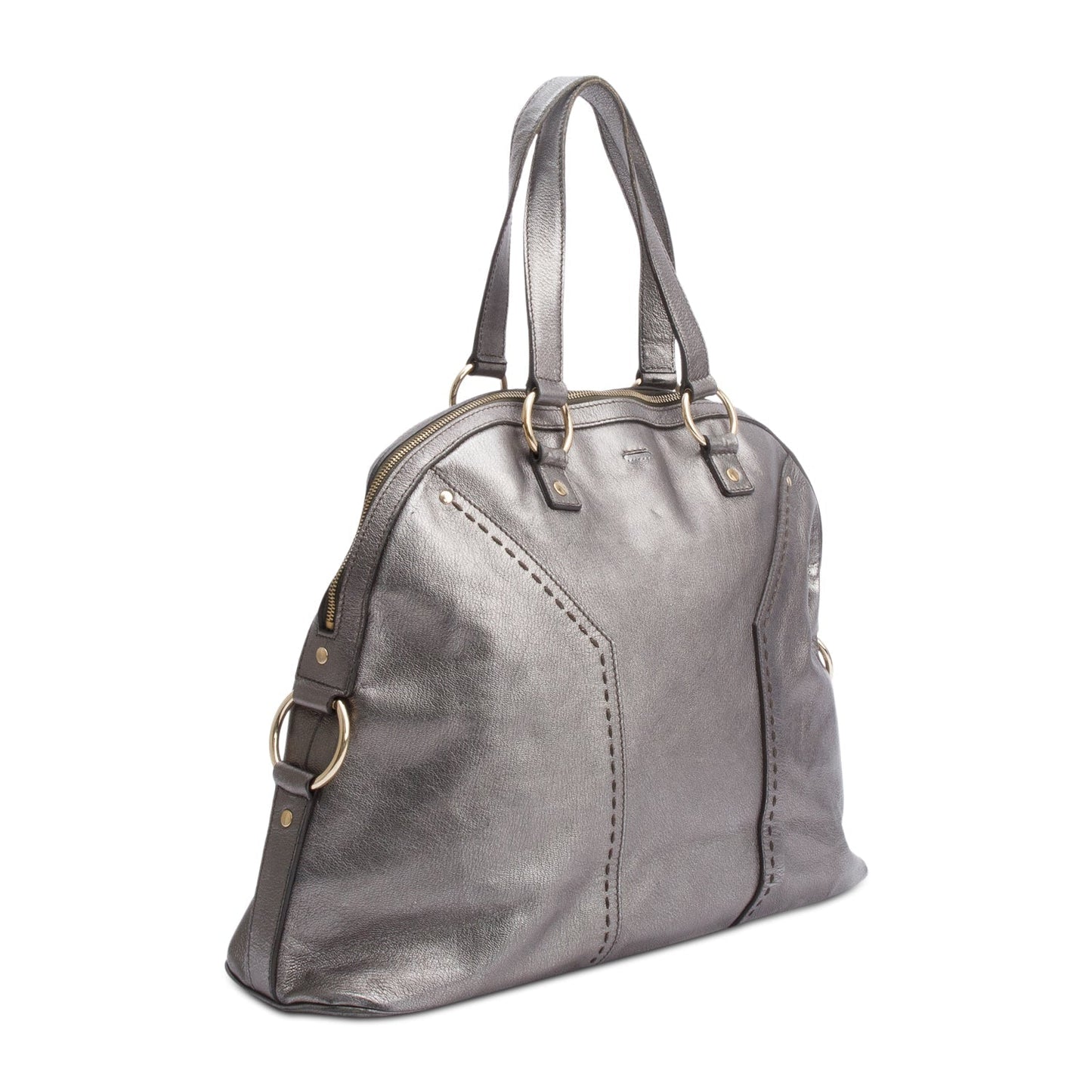 YSL Saint Laurent Grey Grained Bag Leather Large Travel Bag