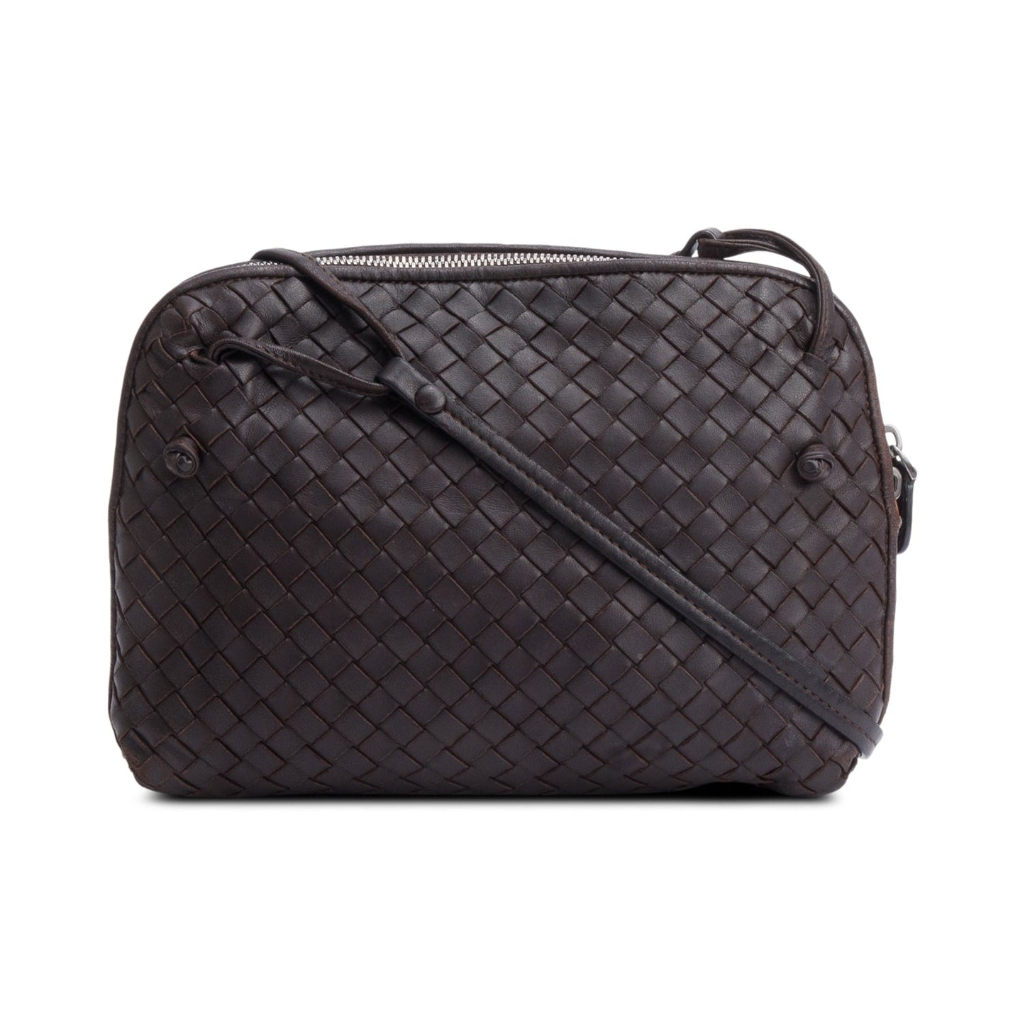 Bottega Veneta Intrecciato Loop Camera Bag Leather Brown Travel Bag