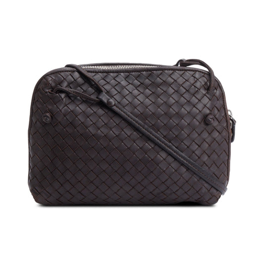 Bottega Veneta Intrecciato Loop Camera Bag Leather Brown Travel Bag
