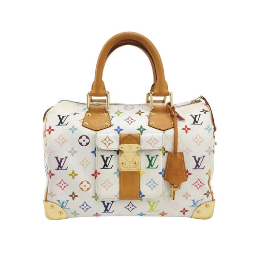 Louis Vuitton x Takashi Murakami Speedy 30 White Multicolor Handbag