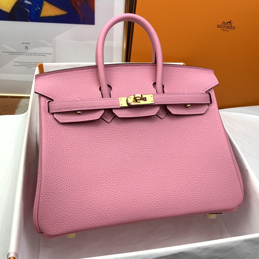 Top Quality Birkin Nata Swift For Women Pink Gold Travel Bag