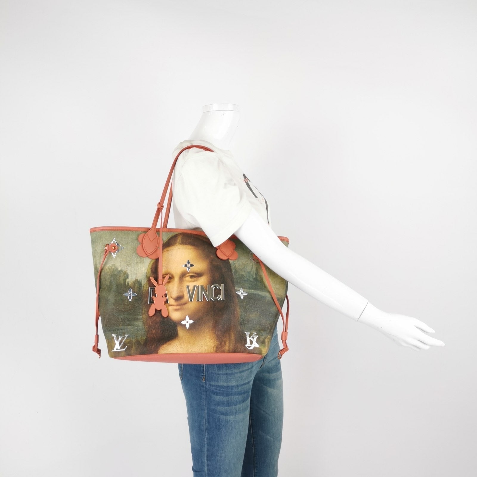 Louis Vuitton x Jeff Koons Monalisa Masters Neverfull MM Tote Bag