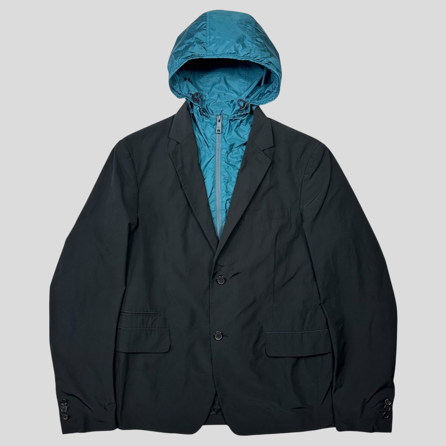 Prada Handbag Blazer Jacket with Removable Hood Nylon