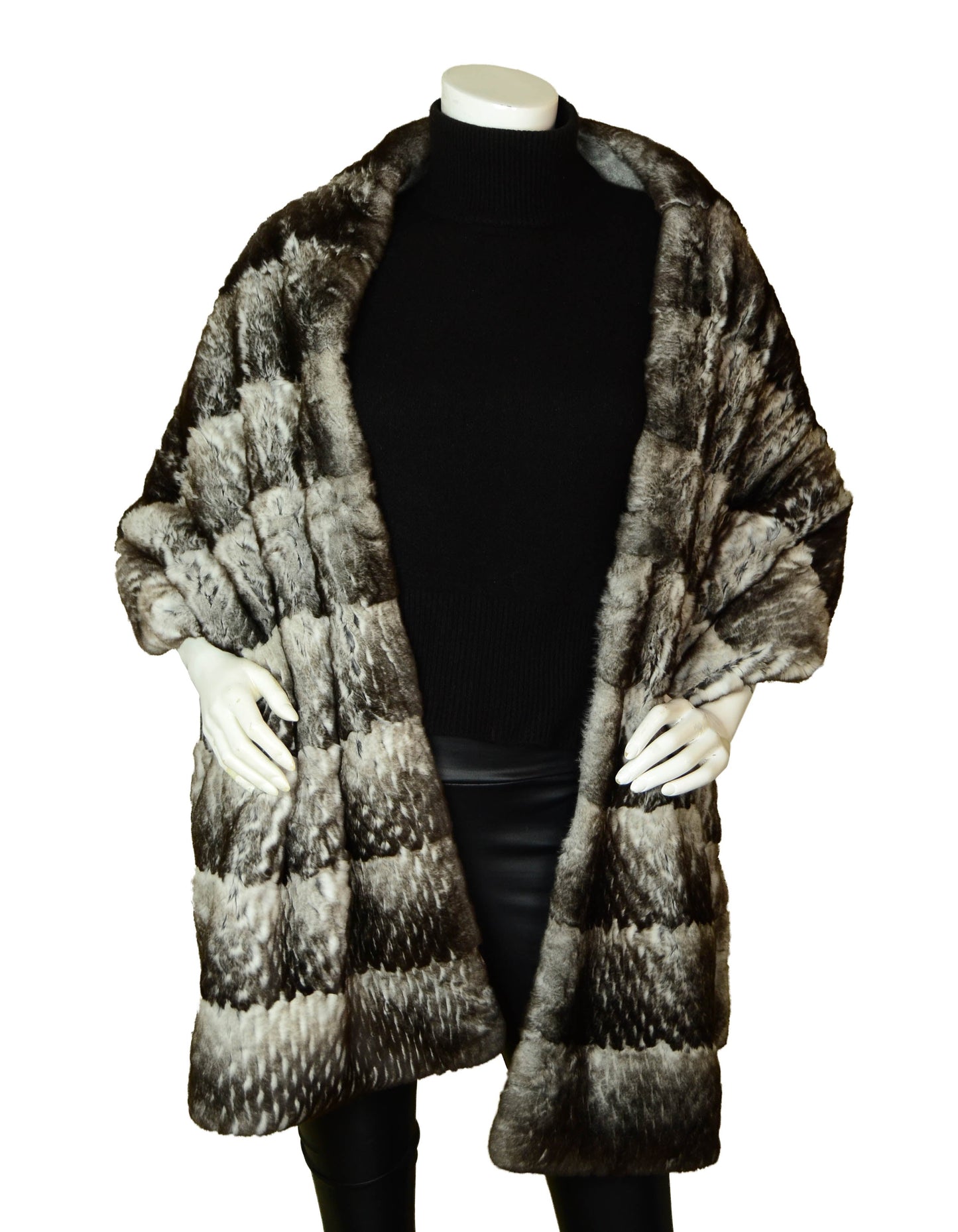 Chanel 78.5" Orylag Rabbit Fur & Cashmere Stole/Throw Apparel