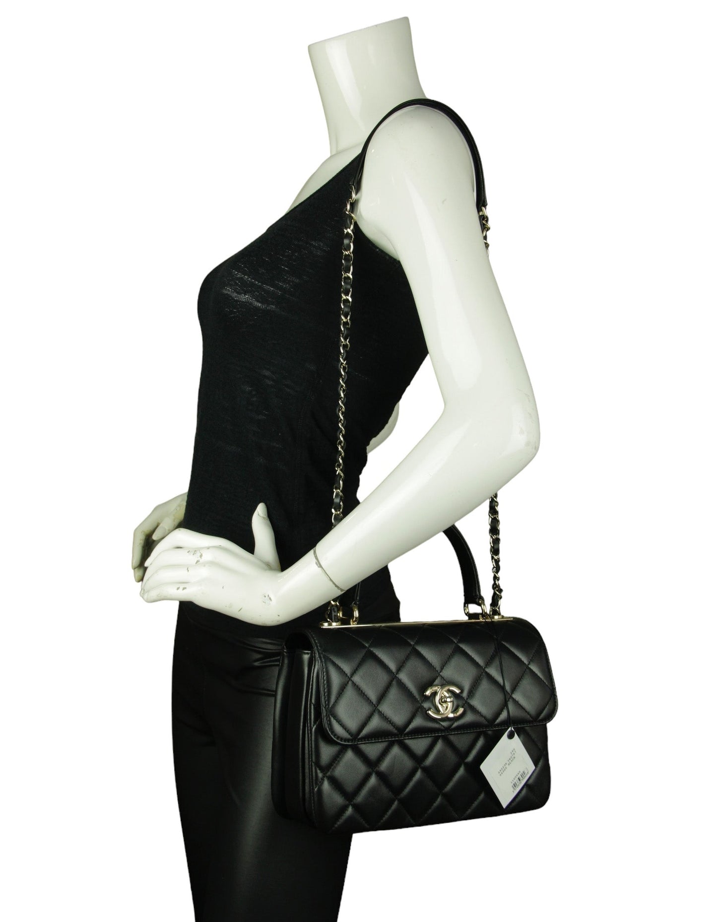 Chanel NWT 2024 Black Lambskin Quilted Trendy CC Bag