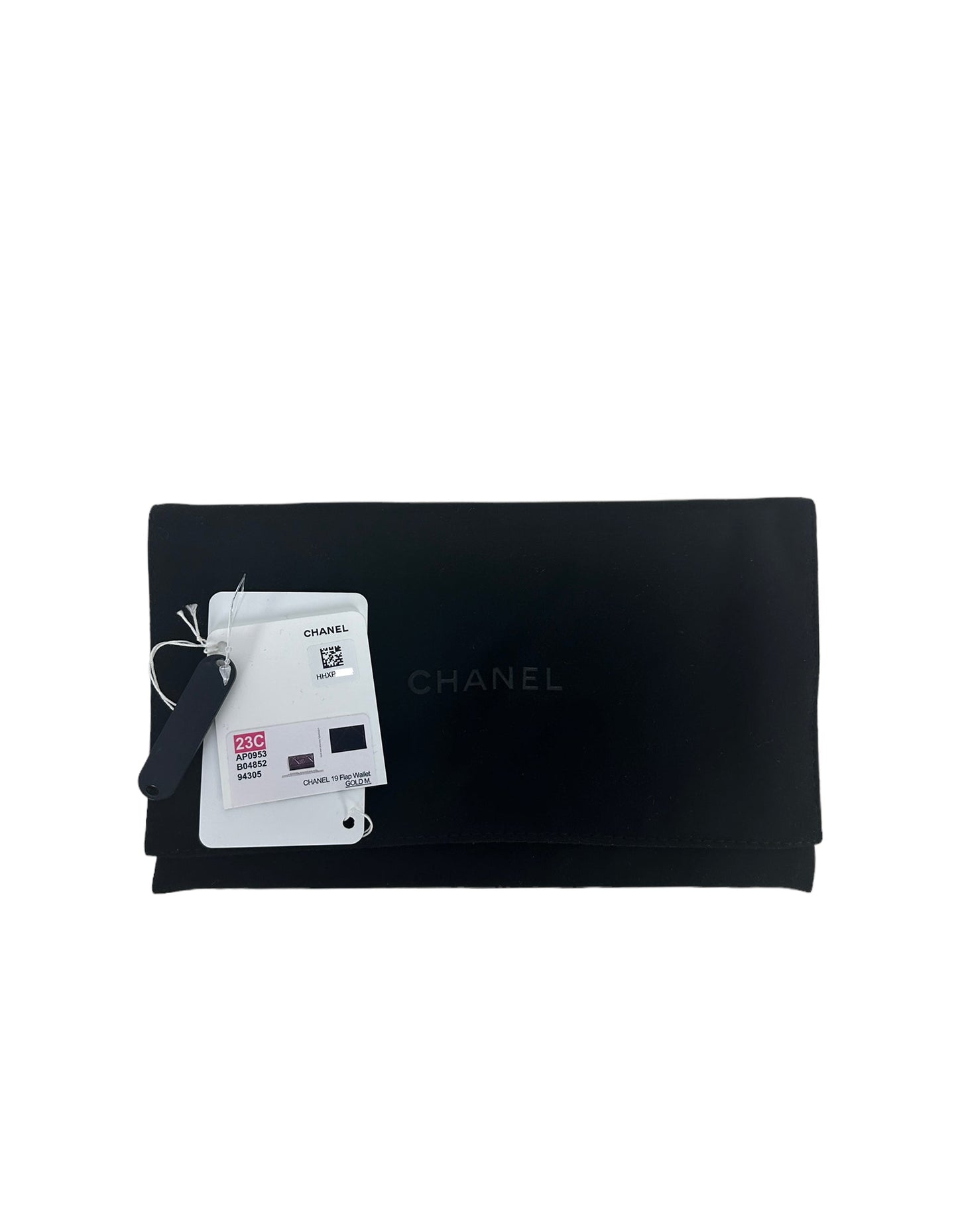 Chanel '23 NEW Black Lambskin Leather Quilted 19 Flap Wallet