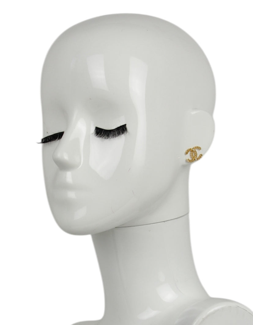 Chanel Metal Pearl CC Chain Link Earrings Jewelry