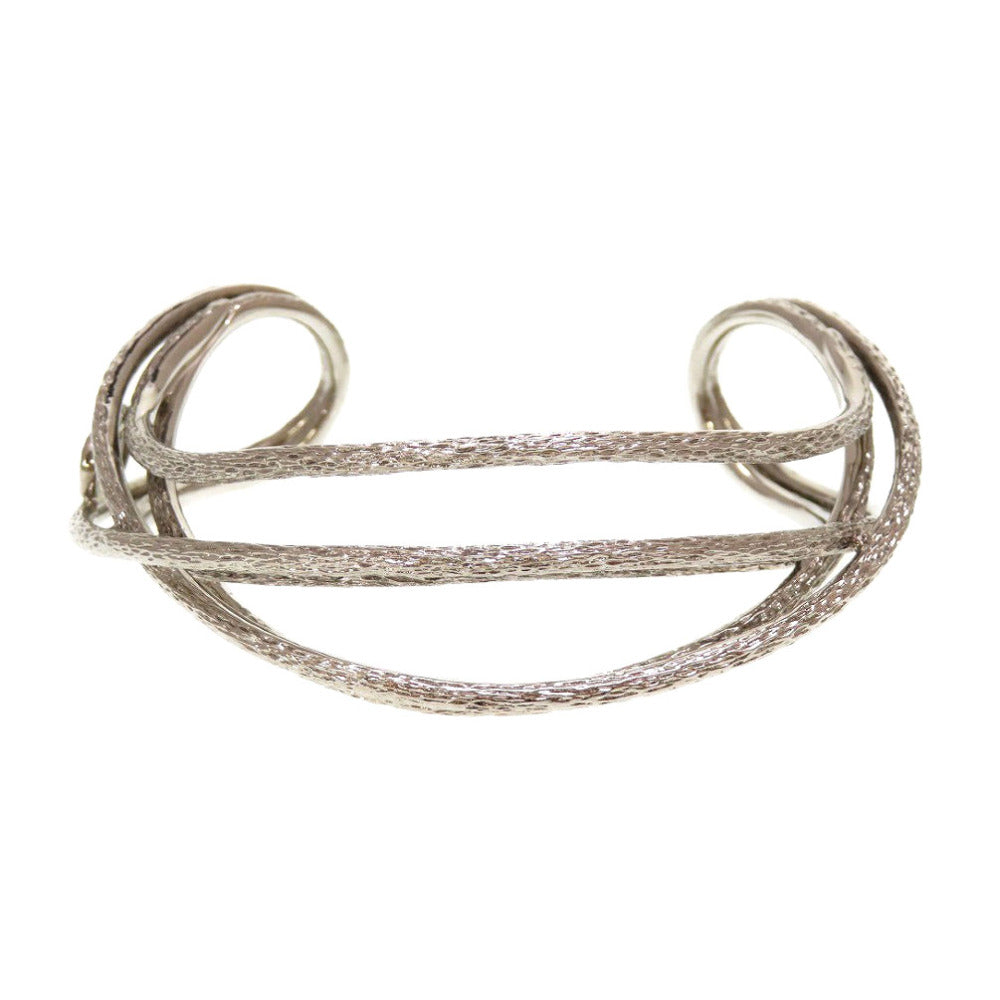 Dior Christian Bangle Metal Cd Unisex(Unisex) Handbag Silver Logo Travel Bag