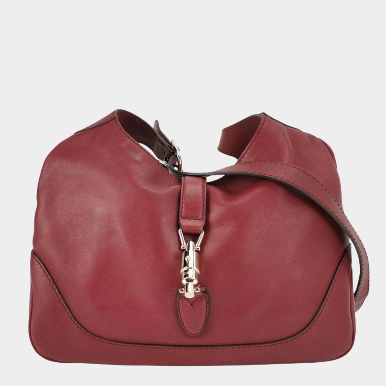 Gucci Jackie Soft Burgundy Leather Red Medium Travel Bag