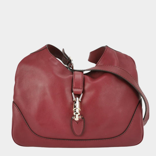 Gucci Jackie Soft Burgundy Leather Red Medium Travel Bag