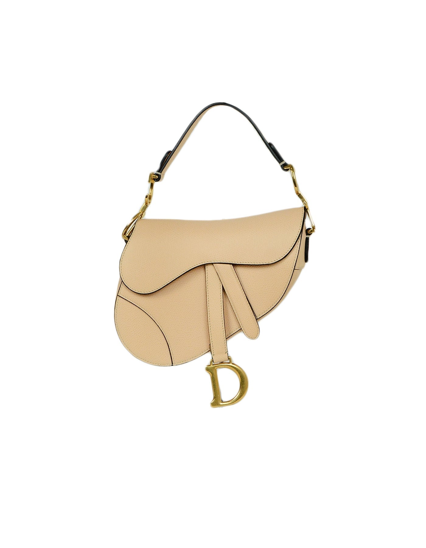 Dior Handbag Nude Calfskin Saddle Bag Leather Beige Mini Shoulder Bag
