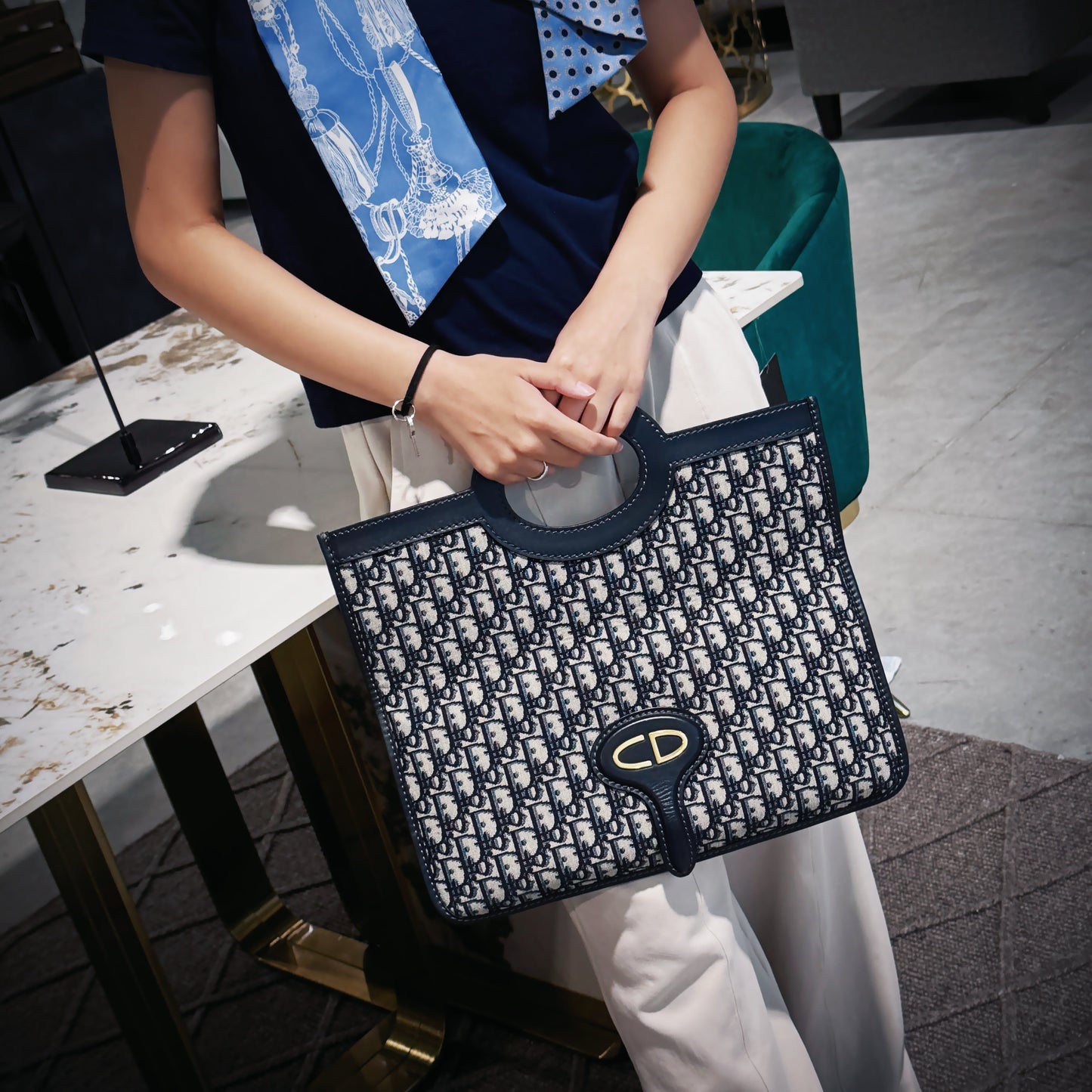 Dior Christian Oblique Fold Over Clutch Tws Clutch Bag