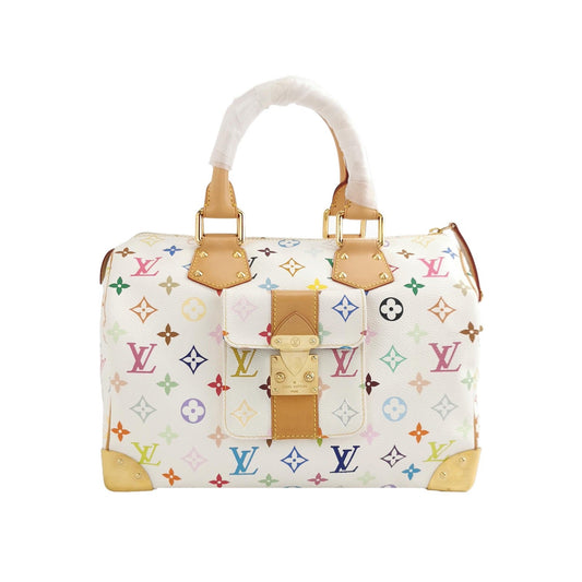 Louis Vuitton x Takashi Murakami Speedy 30 White Multicolor Handbag Multicolor 4