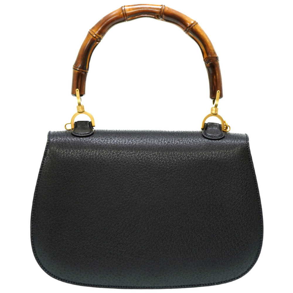 Gucci Bamboo Leather Black Handbag