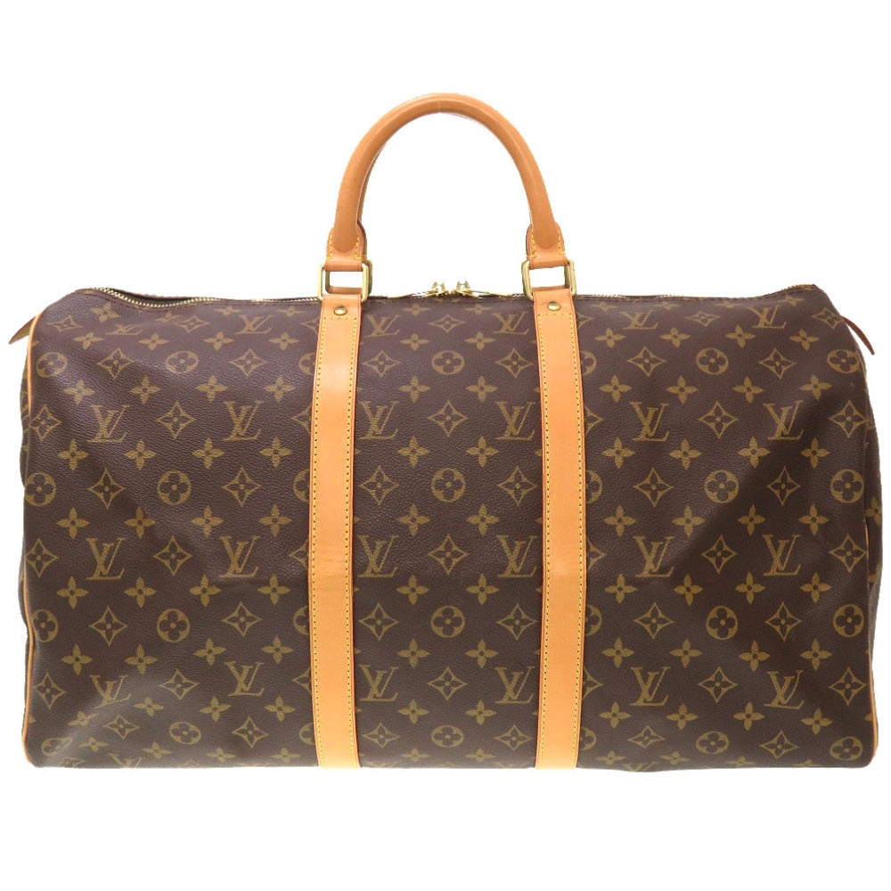 Louis Vuitton Boston Duffel M41426 Keepall 50 Monogram Canvas Brown Travel Bag 5H0126Pbg5
