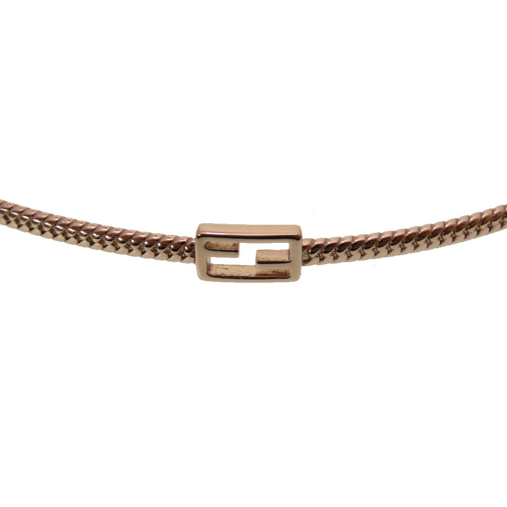 Fendi Choker 8Ag994 Ff Baguette Women Handbag Metal Pink Gold Shoulder Bag