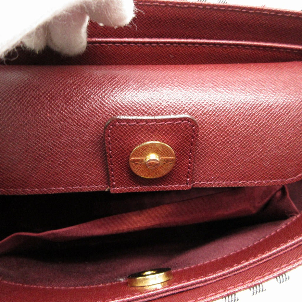 Burberry Shoulder Bag Check Women Leather Canvas Beige