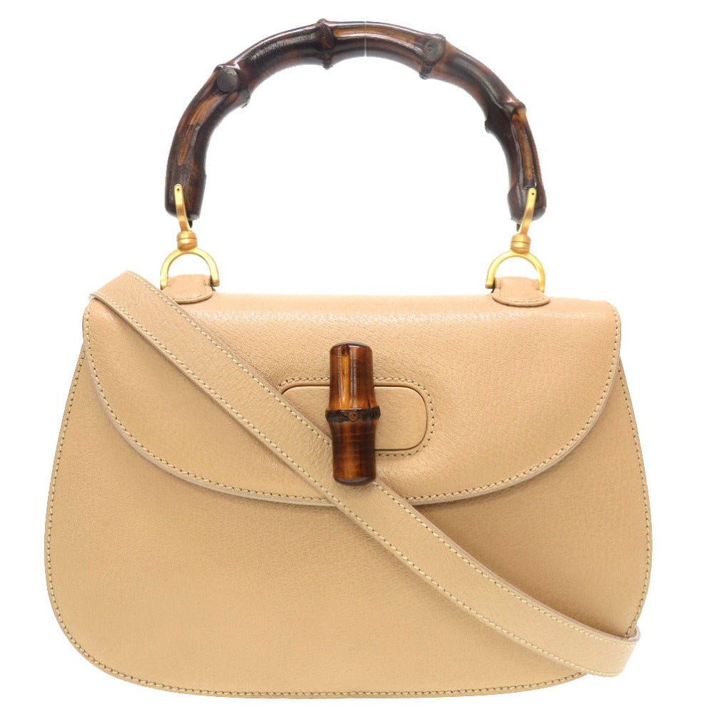 Gucci Bamboo 2WAY Beige Handbag