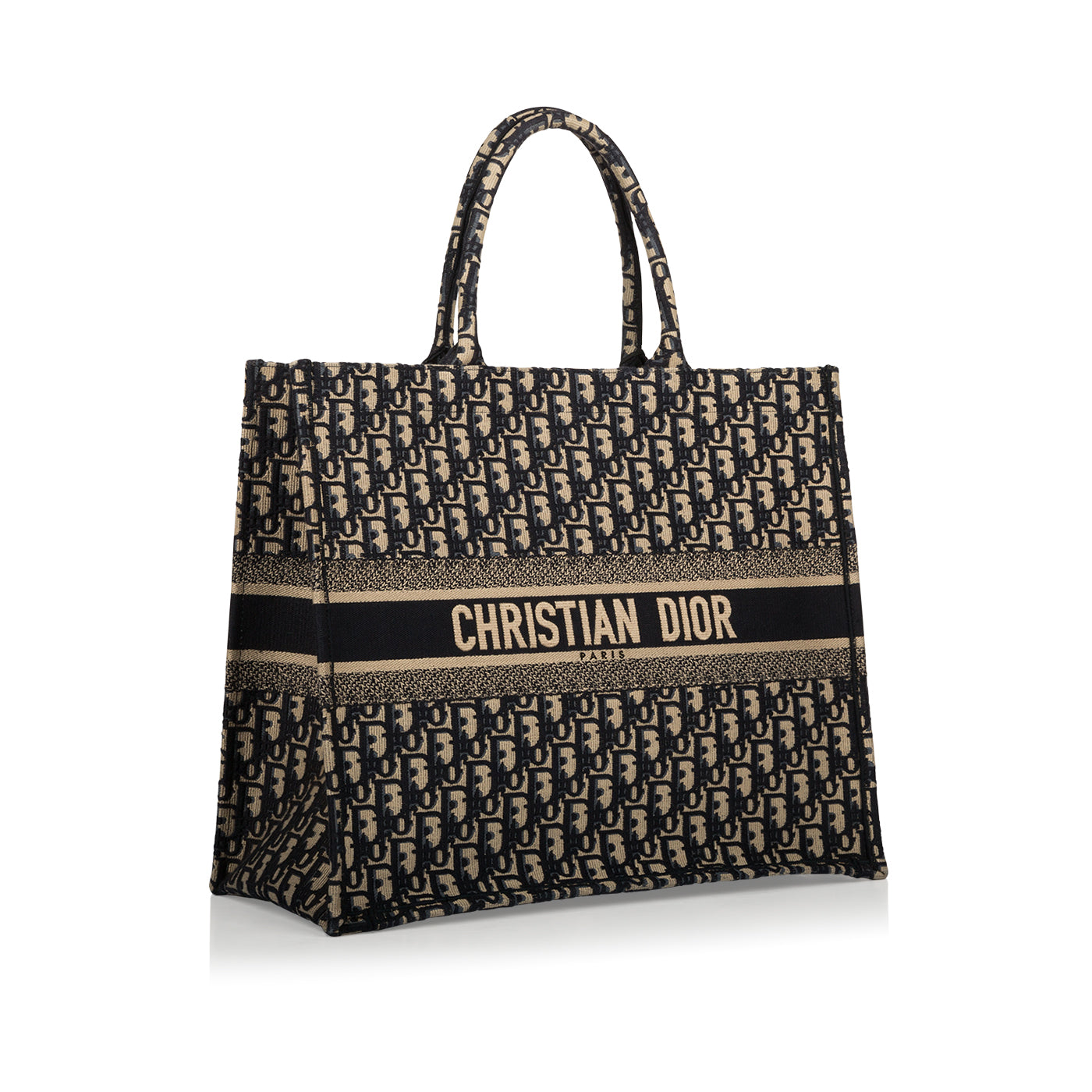Dior Christian Oblique Book Tote Canvas Tote Bag
