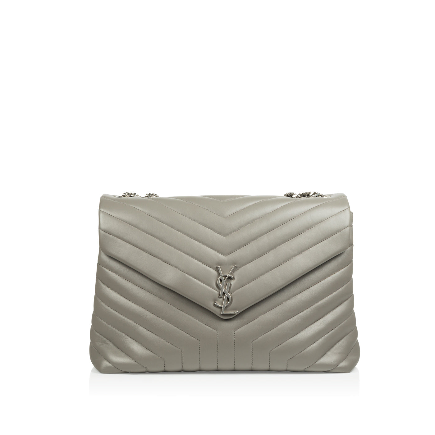 YSL Saint Laurent Chevron Loulou Shoulder Bag Monogram Large