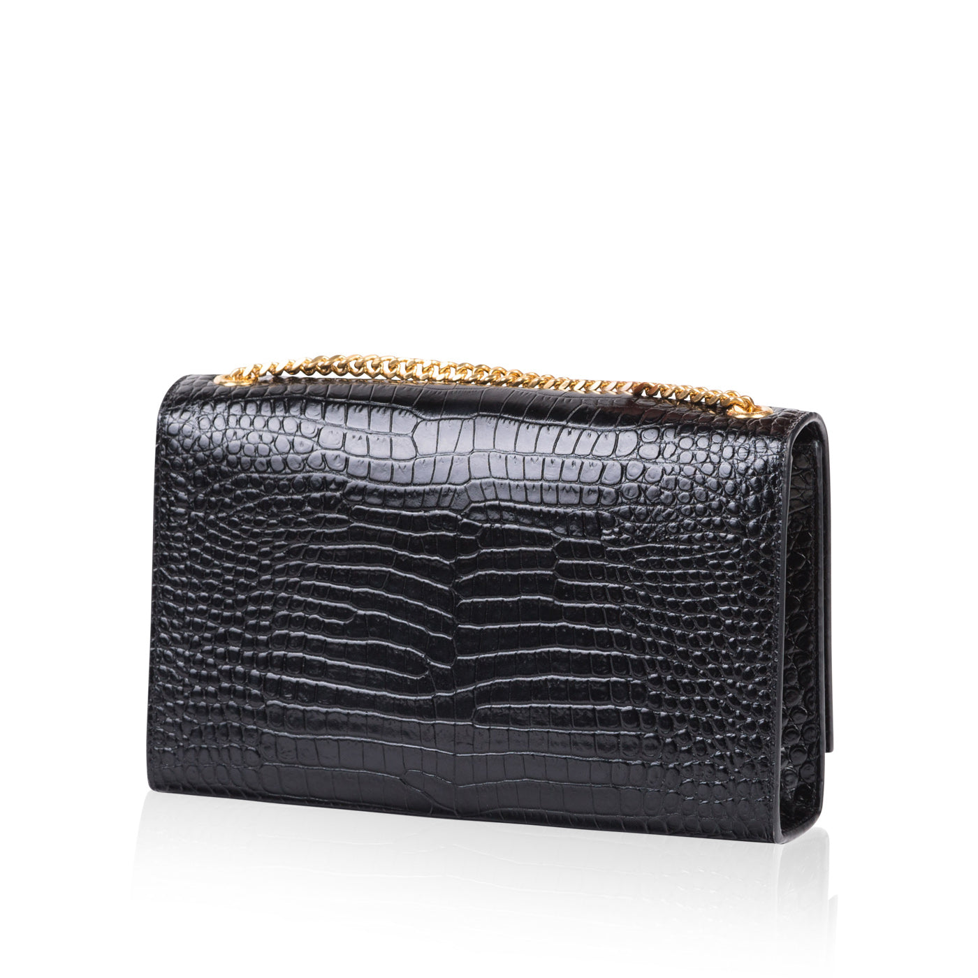 YSL Saint Laurent Kate Tassel Croc Crossbody Bag Embossed