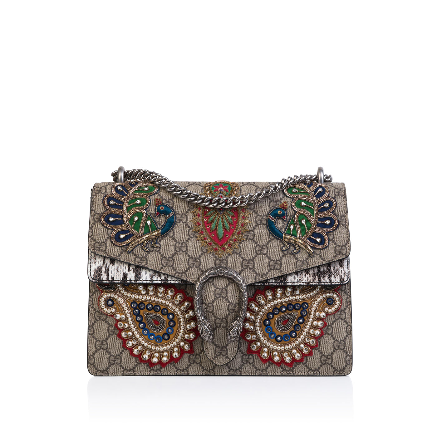 Gucci Embroidered Python Dionysus Crossbody Bag