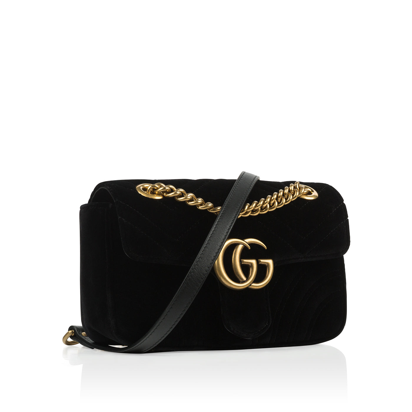 Gucci Velvet Marmont Shoulder Bag Marmont Black
