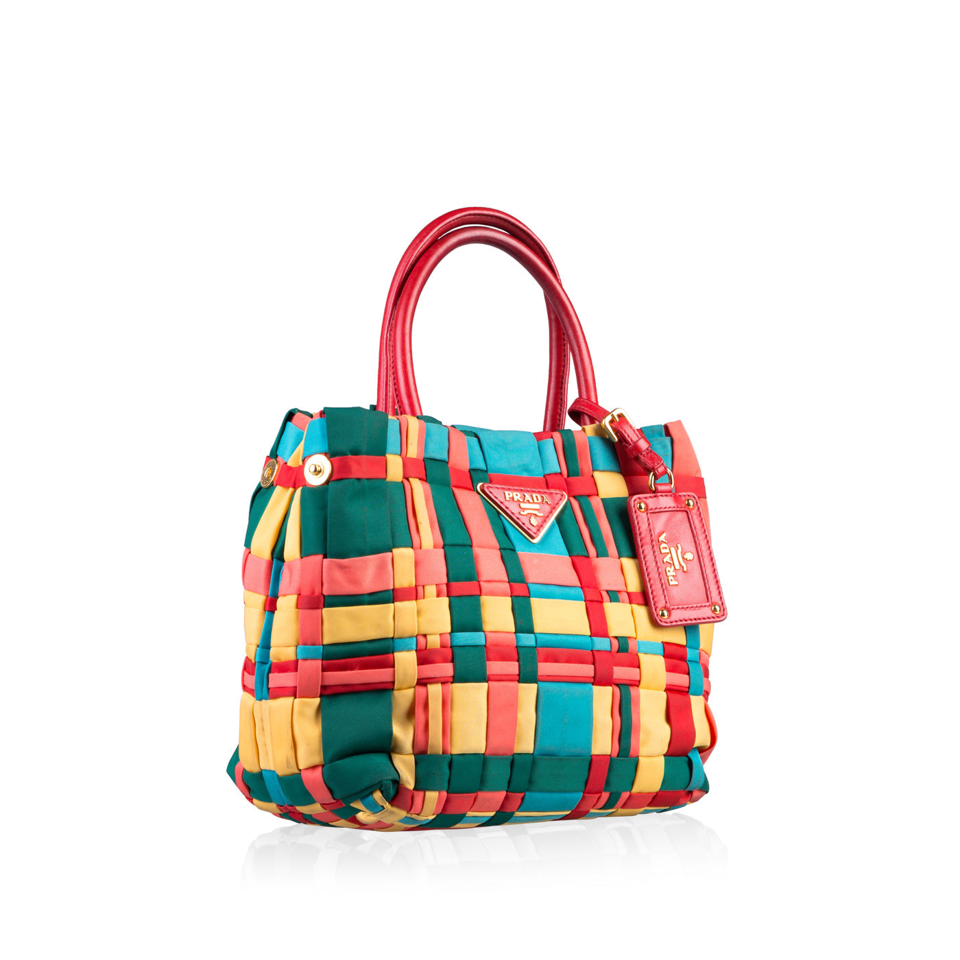 Prada Tote Nylon Woven Tote Bag