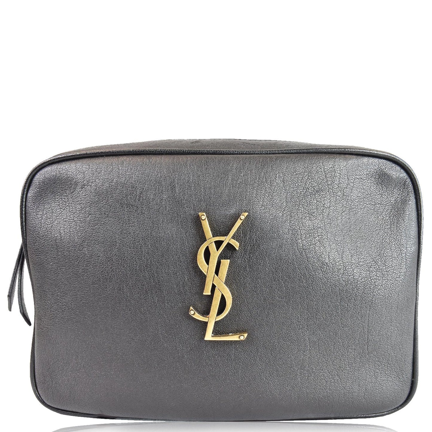 YSL Saint Laurent Yves Lou Camera Shoulder Bag Leather Monogram Black