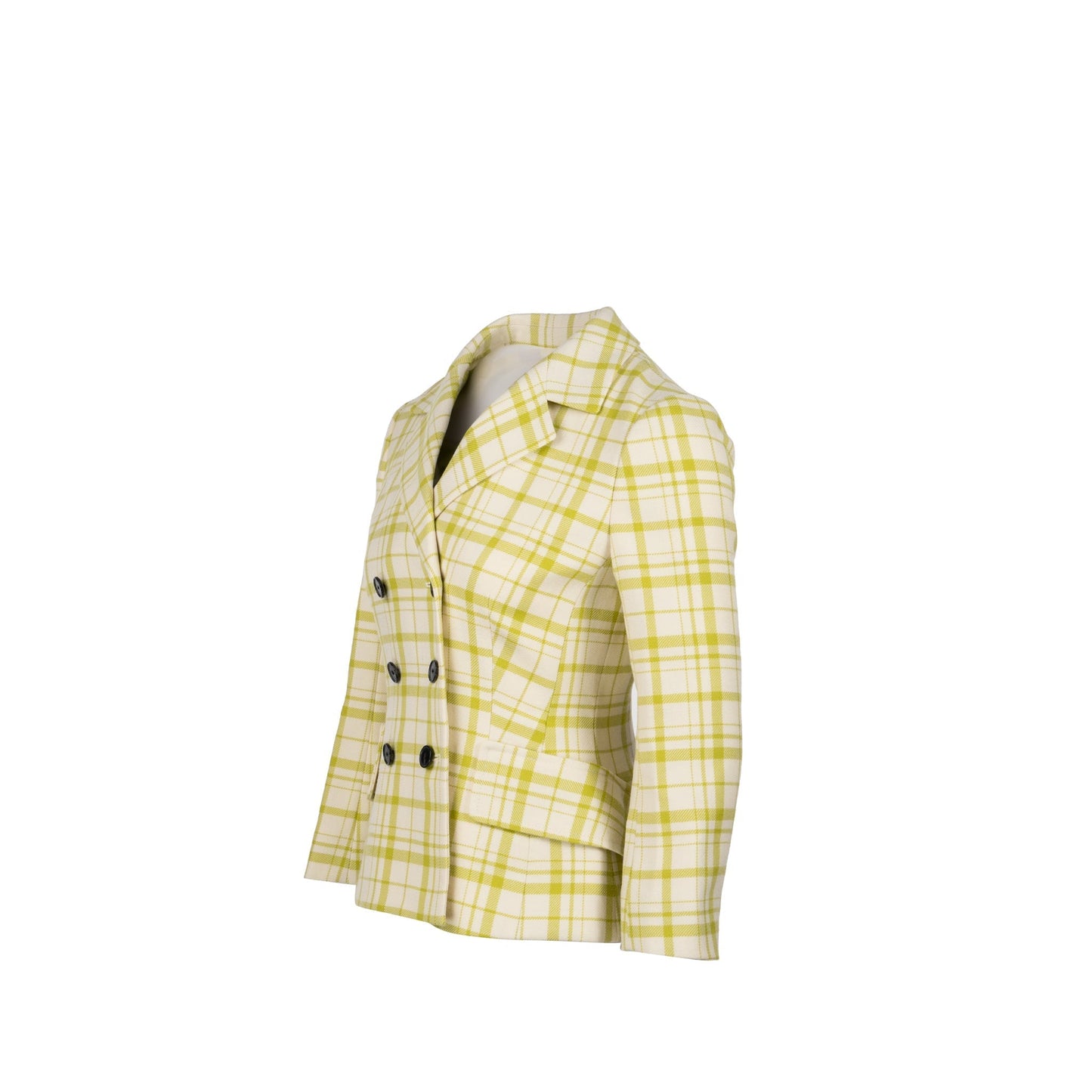 Dior Size Pop Check Blazer Virgin Wool Light White Green Travel Bag