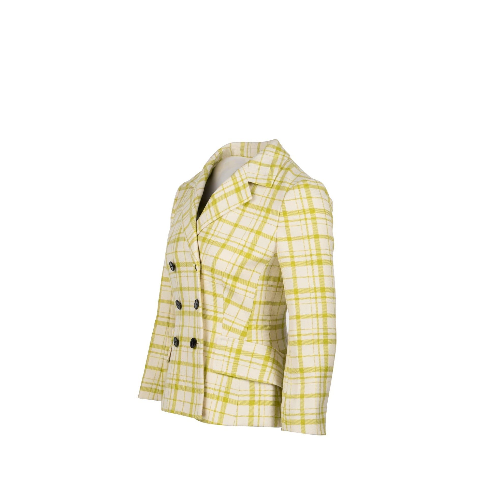 Dior Size Pop Check Blazer Virgin Wool Light White Green Travel Bag