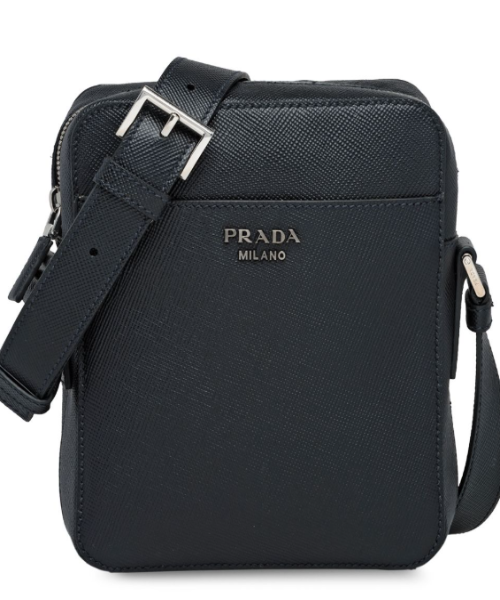 Prada Shoulder Bag Leather Saffiano Black