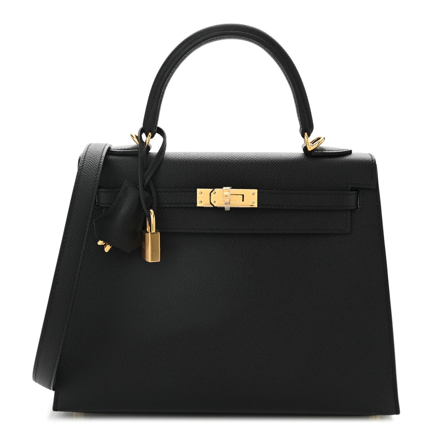 Hermes Epsom Kelly Sellier Handbag Black Travel Bag 25 Black 1746803