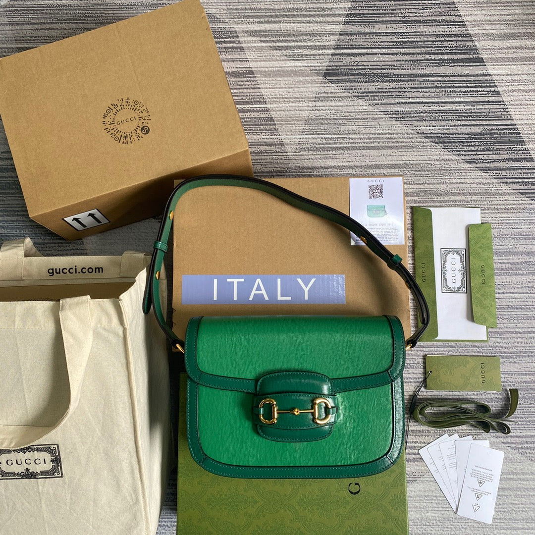 gg Horsebit , ’s 9.8in Green Shoulder Bag