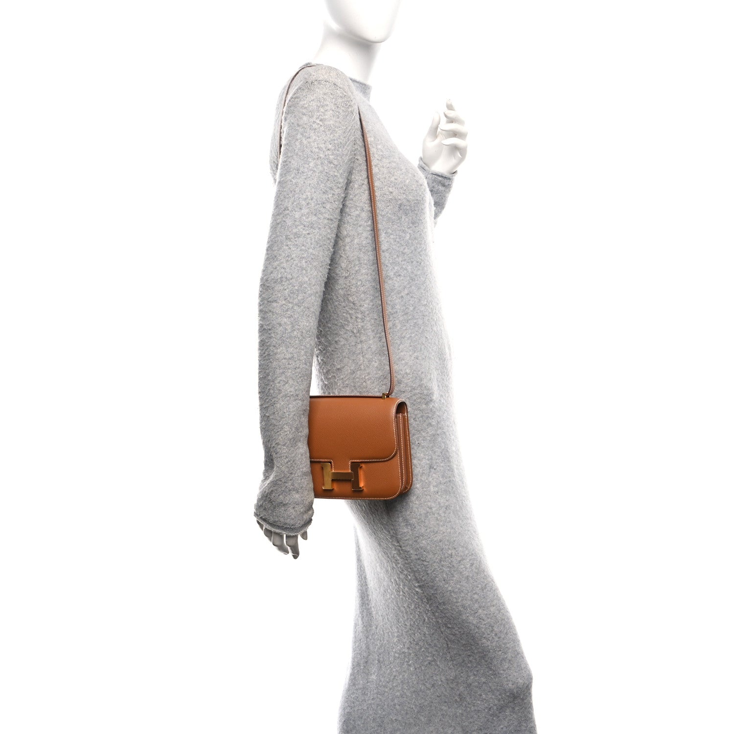 Hermes Epsom Constance Handbag Gold Travel Bag