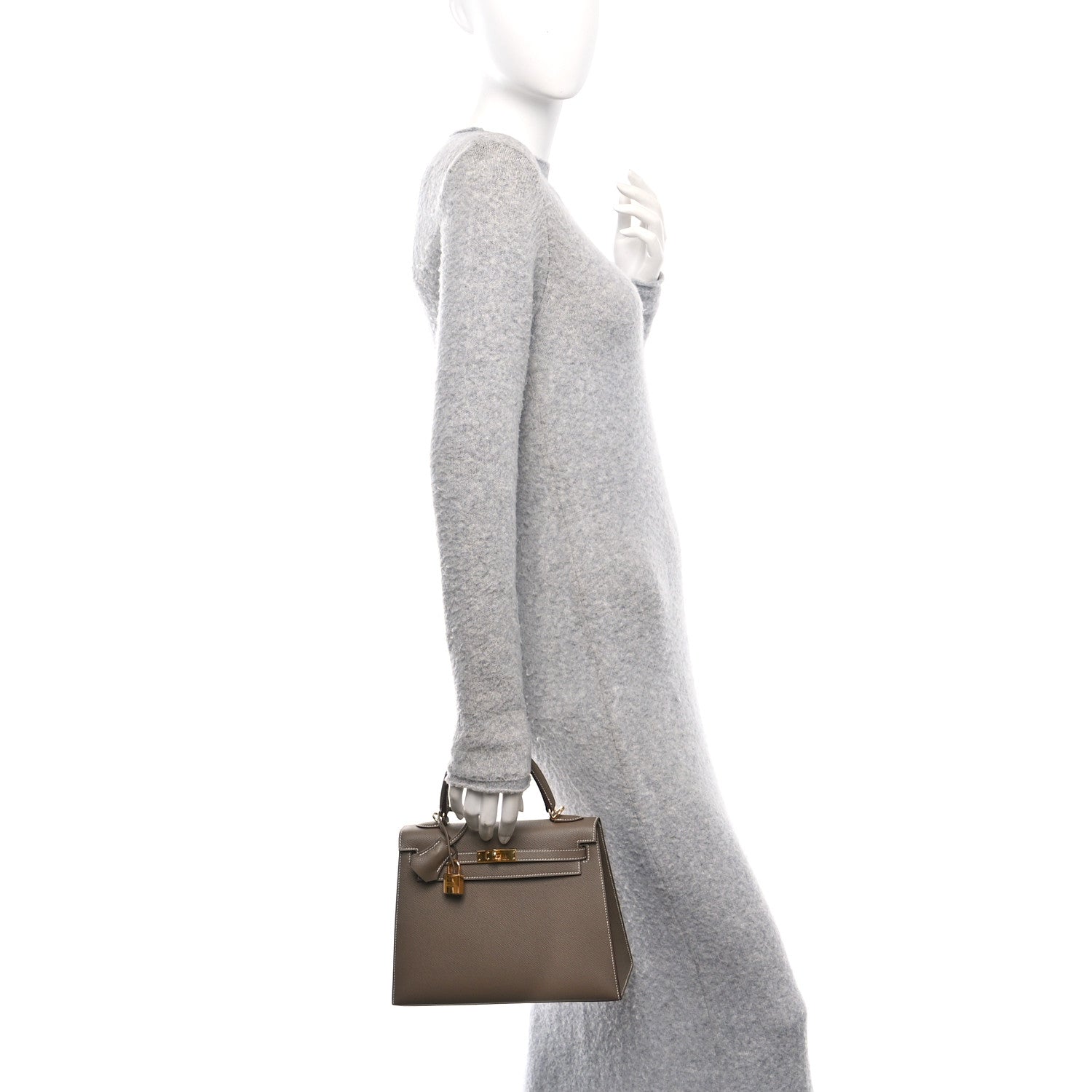 Hermes Epsom Kelly Sellier Etoupe Handbag Travel Bag